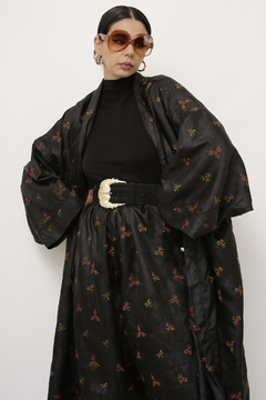 Conjunto preto bordado CALÇA + KIMONO na internet
