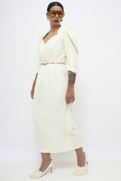 Vestido longo off-site ombreira chic