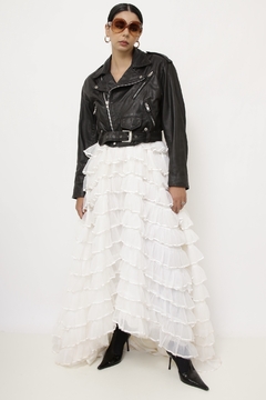 Jaqueta couro biker cropeed vintage