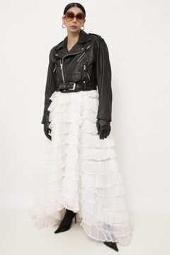 Jaqueta couro biker cropeed vintage - comprar online