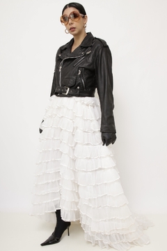 Jaqueta couro biker cropeed vintage - comprar online