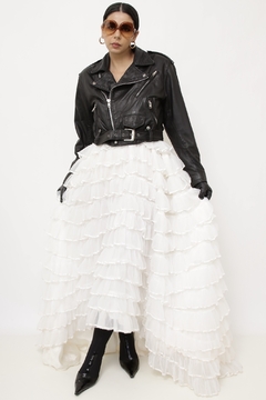 Jaqueta couro biker cropeed vintage - comprar online