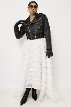 Jaqueta couro biker cropeed vintage