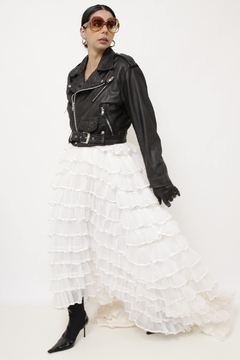 Jaqueta couro biker cropeed vintage