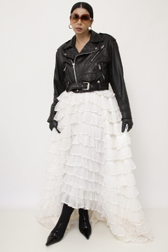 Jaqueta couro biker cropeed vintage na internet