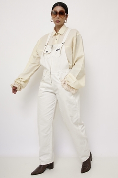 Macacão algodao vintage off white - comprar online