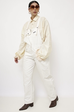 Macacão algodao vintage off white - Capichó Brechó