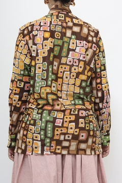 Camisa estampa anos 70 vintage - comprar online