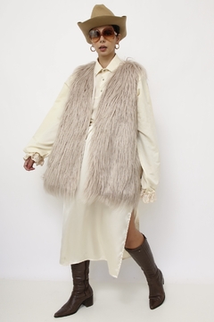 Maxi colete pelucia vintage - Capichó Brechó