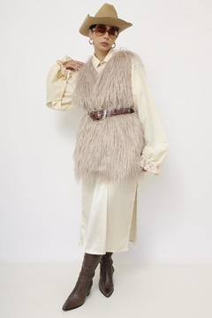 Maxi colete pelucia vintage na internet
