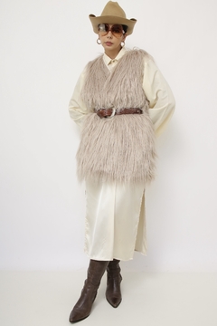 Maxi colete pelucia vintage na internet