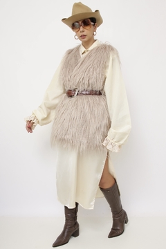 Maxi colete pelucia vintage