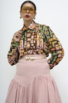 Camisa estampa anos 70 vintage