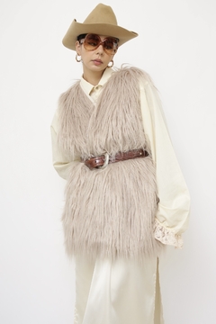 Maxi colete pelucia vintage - loja online