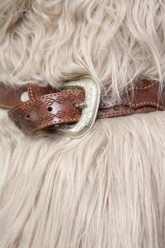 Imagem do Cinto couro caramelo fivela removivel western