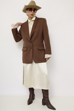 Blazer marrom forro estampado - loja online