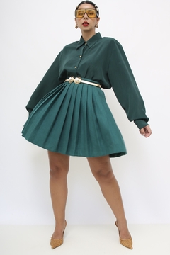 Saia verde pregas vintage - comprar online