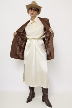 Blazer marrom forro estampado - comprar online
