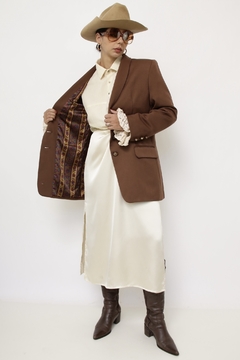 Imagem do Blazer marrom forro estampado