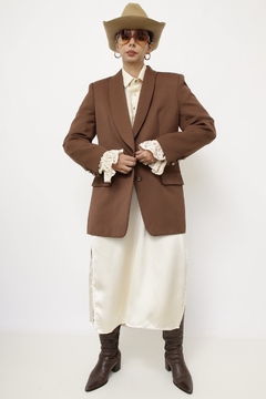 Blazer marrom forro estampado - loja online