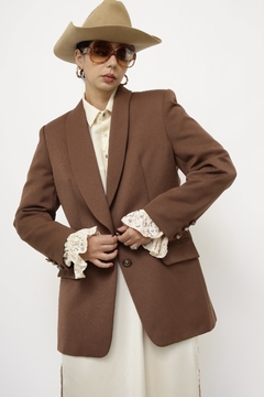 Blazer marrom forro estampado - comprar online
