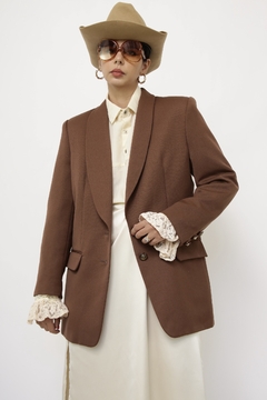 Blazer marrom forro estampado - loja online