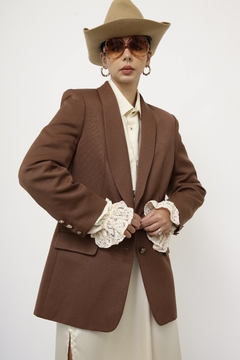 Blazer marrom forro estampado - loja online