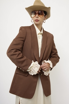 Blazer marrom forro estampado
