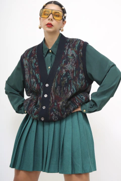 Colete estampa verde vintage