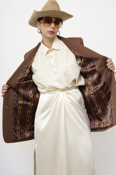 Blazer marrom forro estampado