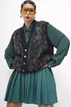 Colete estampa verde vintage - comprar online