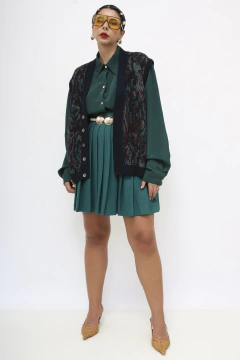 Colete estampa verde vintage - loja online
