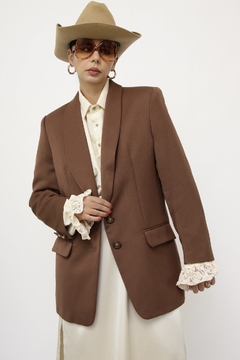 Blazer marrom forro estampado - comprar online