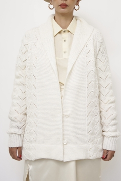 Cardigan tricot grosso vintage - comprar online