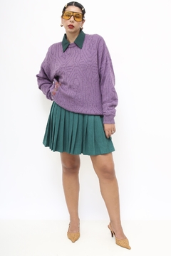 Pulover roxo flores vintage na internet