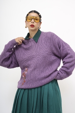 Imagem do Pulover roxo flores vintage