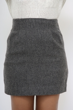 Mini saia cinza cintura altra la vintage - loja online