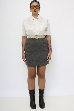 Mini saia cinza cintura altra la vintage - comprar online