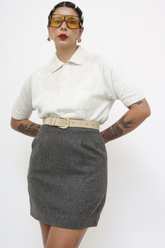 Polo cinza floquinhos vintage