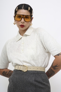 Polo cinza floquinhos vintage - comprar online