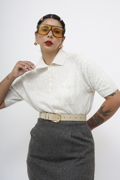 Polo cinza floquinhos vintage - comprar online