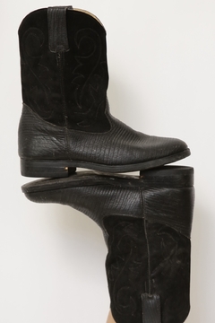Bota western preta couro 37.5