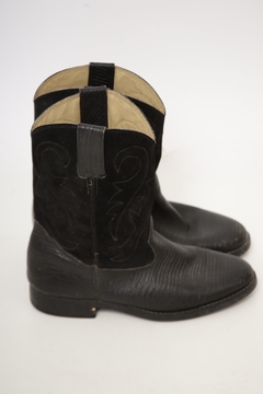 Bota western preta couro 37.5 - Capichó Brechó
