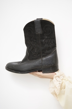 Bota western preta couro 37.5 - loja online