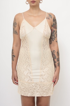 Camisola renda creme curta vintage - comprar online