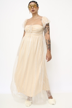 Imagem do Vestido Josephine brilho longo manga bufante