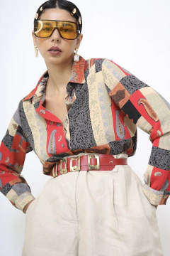 Camisa estampado vintage MARINELA manga longa na internet