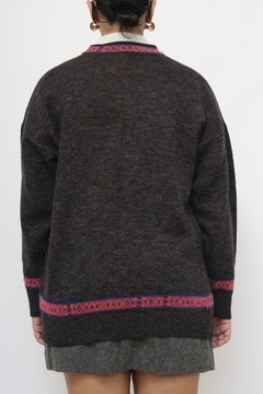 Pulover cinza coroas vintage - Capichó Brechó