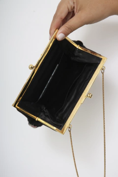 Imagem do Bolsa preta flores vitoriana vintage