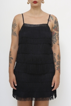 Imagem do Vestido franjas preto curto vintage